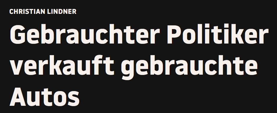 Christian Lindner Gebrauchter Politiker verkauft gebrauchte Autos
